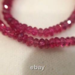 One 6 3/4 Strand Fine and Rare Raspberry Red Spinel Gemstone Beads 3.8-4.1mm