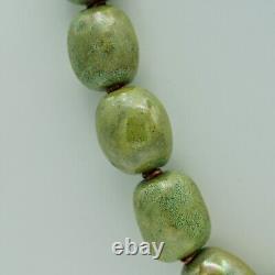 Original Vintage Rare Aztec Mayan Turquoise Jade Gemstone Beaded Estate Necklace