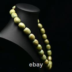 Original Vintage Rare Aztec Mayan Turquoise Jade Gemstone Beaded Estate Necklace
