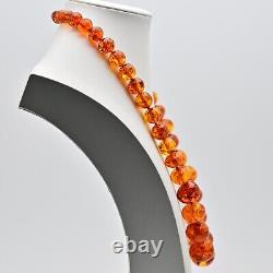 Original Vintage Rare Soviet Baltic Amber Gemstone Beaded Estate Necklace