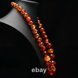 Original Vintage Rare Soviet Baltic Amber Gemstone Beaded Estate Necklace