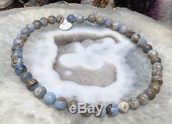 Owyhee blue opal round gemstone bead necklace Rare
