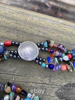 Paige Wallace for Marushka Necklace Multi Gemstone Trade Glass Beads Rare