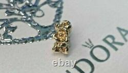 Pandora 14k Gold Roses Charm New 750378 Authentic Retired Flower Rare 585ale