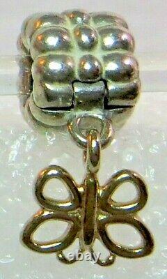 Pandora 14k Gold Silver Golden Butterfly Dangle Clip Charm New 790892 Rare