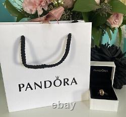 Pandora Hypnotize Black Onyx Clip Bead Charm 14k Gold 750804ON W Box&Bag Rare