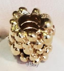 Pandora Retired Rare 14k Yellow Gold Diamond Floral Charm, 750344D