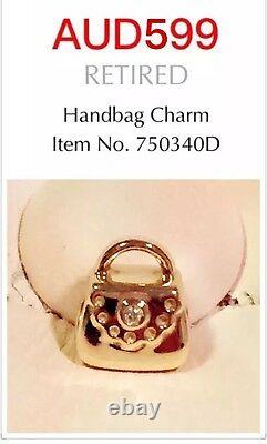 Pandora Retired Rare 14k Yellow Gold Diamond Handbag, 750340D