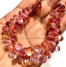 Peach PADPARADSCHA Sapphire AAA+ RareOrange Sapphire Faceted Teardrop Beads