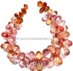 Peach PADPARADSCHA Sapphire AAA+ RareOrange Sapphire Faceted Teardrop Beads