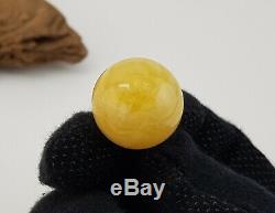 Pendant Bead Stone Amber Natural Baltic White Vintage 7,8g Rare Sea Old A-359