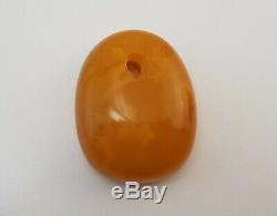 Pendant Stone Amber Natural Baltic 30,1g White Vintage Old Rare Special E-330