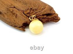 Pendant Stone Amber Natural Baltic Bead 6,5g Vintage White Rare Old Sea E-58