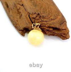 Pendant Stone Amber Natural Baltic Bead 6,5g Vintage White Rare Old Sea E-58