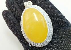 Pendant Stone Amber Natural Baltic Vintage Bead 62,9g Rare Special Old S-019