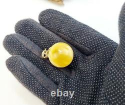 Pendant Stone Amber Natural Baltic Vintage Rare Bead Old 8,9g Old X-207