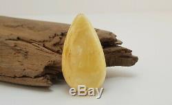 Pendant Stone Amber Natural Baltic White 11,3g Vintage Old Rare Special F-939