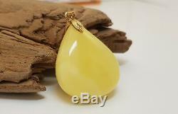 Pendant Stone Amber Natural Baltic White 9,6g Vintage Rare Old Sea Special F-388