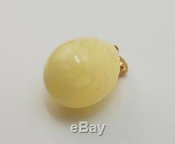 Pendant Stone Amber Natural Baltic White 9,6g Vintage Rare Old Sea Special F-897