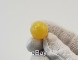Pendant Stone Amber Natural Baltic White Old Bead 6,1g Rare Special Sea E-195