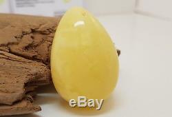 Pendant Stone Amber Natural Baltic White Vintage 14,1g Rare Old Special F-613