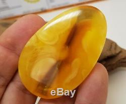 Pendant Stone Amber Natural Baltic White Vintage 16,1g Rare Sea Old Beauty F-784