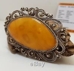 Pendant Stone Amber Natural Baltic White Vintage 22,1g Ancient Old Rare F-064