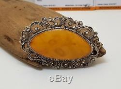 Pendant Stone Amber Natural Baltic White Vintage 22,1g Ancient Old Rare F-064