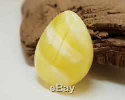 Pendant Stone Amber Natural Baltic White Vintage 9,3g Old Rare Sea Special F-435
