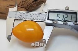 Pendant Stone Amber Natural Baltic White Vintage Old 13,8g Rare Ancient F-119