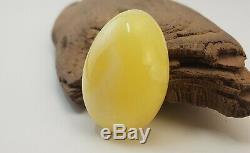 Pendant Stone Amber Natural Baltic White Vintage Rare 13,8g Egg Yolk Old A-807
