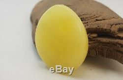 Pendant Stone Amber Natural Baltic White Vintage Rare Egg Yolk 15,1g Old A-805
