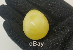 Pendant Stone Amber Natural Baltic White Vintage Rare Egg Yolk 15,1g Old A-805