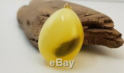 Pendant Stone Natural Amber Baltic 19,8g Special Old Sea Vintage Rare White 240