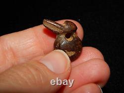 Pre-Columbian Carved Brown Stone Bead, Toucan Bead, Authentic Rare