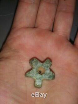Pre-Columbian Gear/Star Shaped Jade Bead, Authentic, Rare