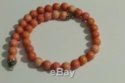 Pretty Vintage100% Natural Carved Coral Authentic Genuine Necklace Beads Rare