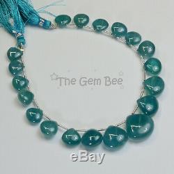 RARE 140CT Grandidierite Smooth Heart Briolette Beads 8.8 inch Strand