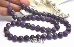 RARE AFRICAN PURPLE SUGILITE ROUND BEADS 15.5 8mm 190cts AAA 100% NATURAL