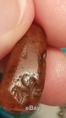RARE ANCIENT FACETED CARNELIAN AGATE STONE BEAD rare POSSIBLE SEAL Authentic