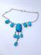 Rare Antique Ancient Egyptian Pharaonic Revival 8 Scarab Blue Bead Necklace