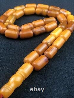 RARE ANTIQUE STONE Natural Baltic Amber Prayer Beads 52g