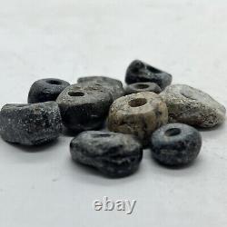 RARE Ancient Pre Columbian Central American Stone Carved Bead Artifact Lot