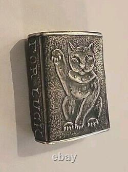 RARE Anne Choi Sterling Silver Cat Relief Bead For Luck