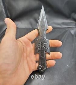 RARE Antique Black Jade Stone Knife Sword Beautiful Handmade Carved