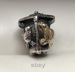 RARE Authentic Trollbeads 18K GOLD & SS The Nightingale Bead