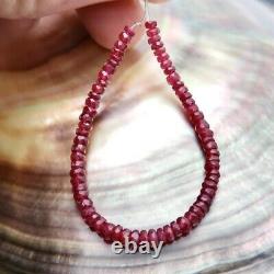RARE GEMMY AAAAA LONGIDO RUBY GEMSTONE BEADS VIBRANT RED 10.75cts 4.25 inches