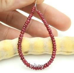 RARE GEMMY AAAAA LONGIDO RUBY GEMSTONE BEADS VIBRANT RED 10.75cts 4.25 inches