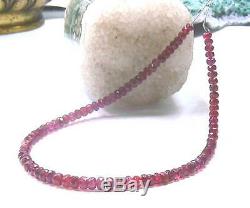 RARE GEM GRADE NATURAL FACETED RUBY RED SPINEL BEADS 26.5ctw 8 STRAND