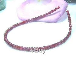 RARE GEM GRADE NATURAL FACETED RUBY RED SPINEL BEADS 26.5ctw 8 STRAND